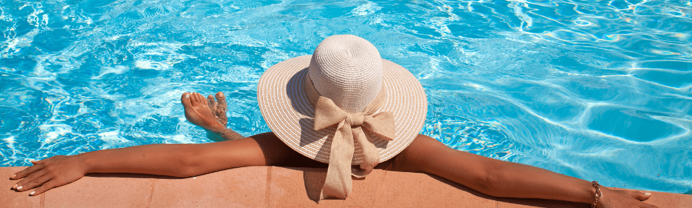 Customer enjoying their pool serviced by NPS.